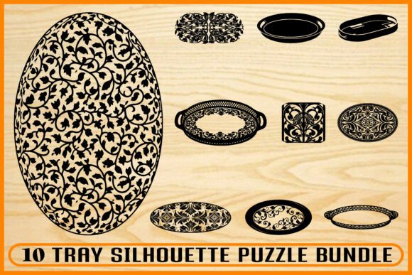 10 Vintage Serving Tray SVG Bundle: Graphics & Illustrations