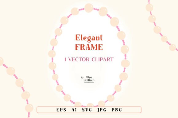 Beaded Pearl Jewelry Vector Frame