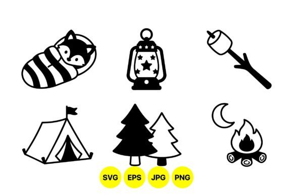 Camping Woodland Cute Icons: Graphics & Illustrations Review