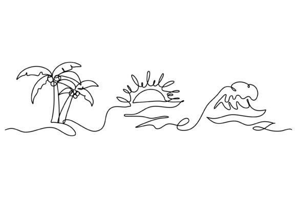 Continuous Line Design of Palm Graphics & Illustrations