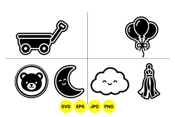 Cute Baby Nursery SVG Icons: Graphics & Illustrations Review