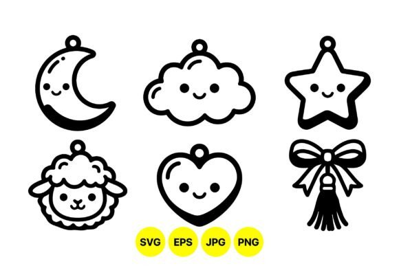 Cute Kawaii Charm SVG Graphics & Illustrations
