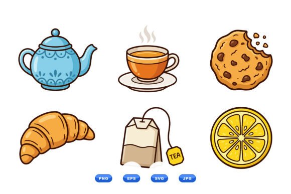 Cute Tea Time Clipart Pack: Graphics & Illustrations for Warm Branding