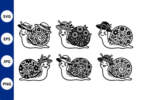 Floral Snail Vector Design: Graphics & Illustrations for Editorial Charm