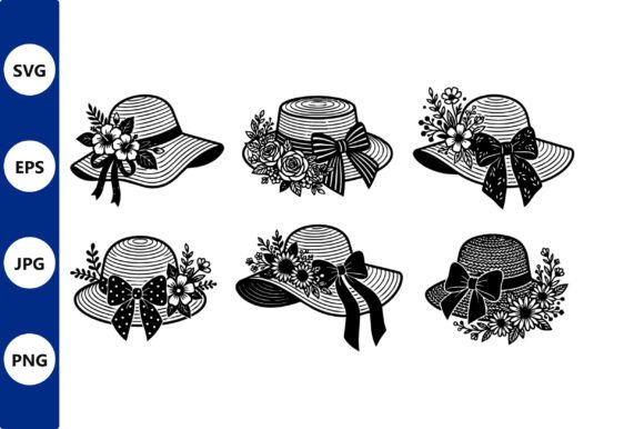 Floral Straw Hats Collection: Graphics & Illustrations