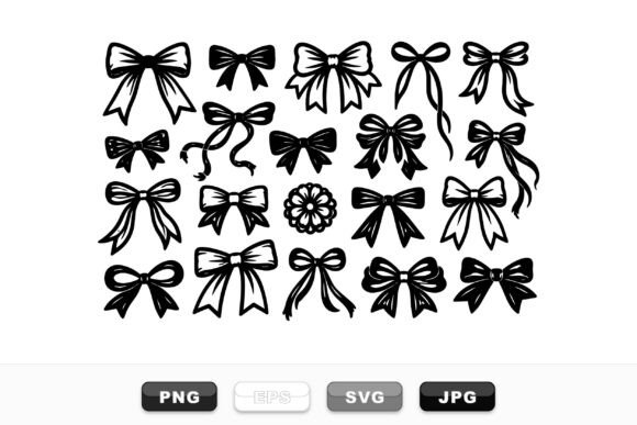 Hand Drawn Bow Clipart Set: Graphics & Illustrations