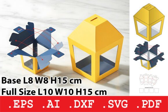 Lantern Style Gift Box with Four Windows: Graphics & Boxes Amp