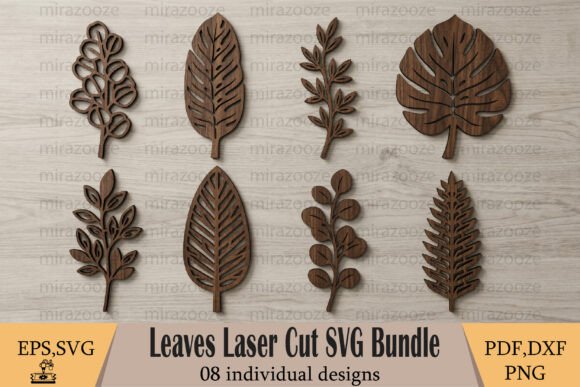 Leaves Laser Cut SVG Bundle for Wall Decor & Laser Cutting