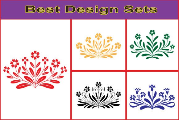 Ornamental Flower Design Elements: Graphics & Illustrations for Sellers