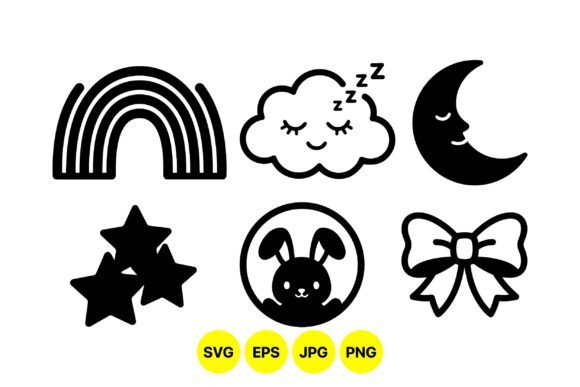 Sleepy Night Clipart Set: Gentle Graphics & Illustrations