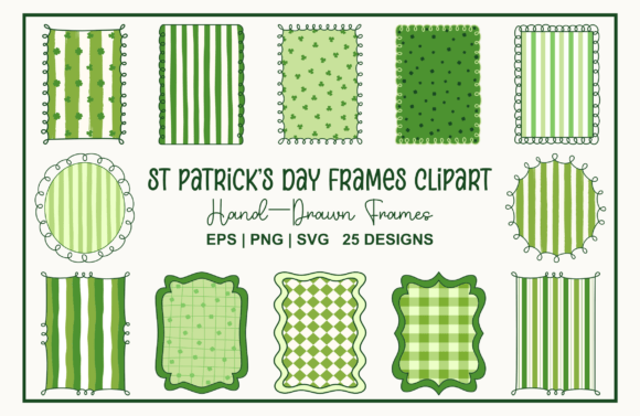 St Patrick’s Day Frames Clipart Set: Graphics & Illustrations