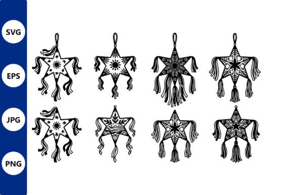 Vector Art Pointed Star Ornament Tassel: Graphics & Illustrations for Local Branding