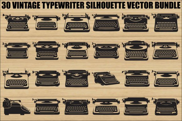 Vintage Typewriter SVG Bundle: Retro Graphics & Illustrations